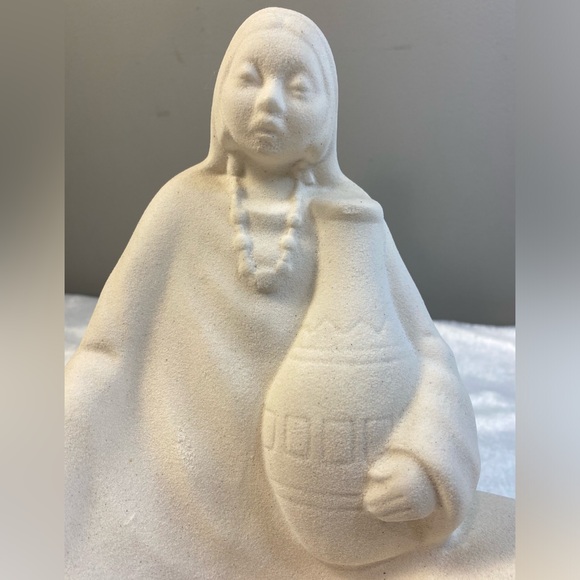 Vintage Woman Sitting White Pottery Figurine, 8.5” Length & 8.5” Tall - Picture 2 of 6